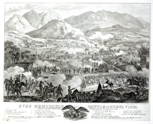 La siempre memorable batalla de Buena Vista, librada el 22 y 23 de febrero de 1847, entre el General Taylor y Santa Anna de American School